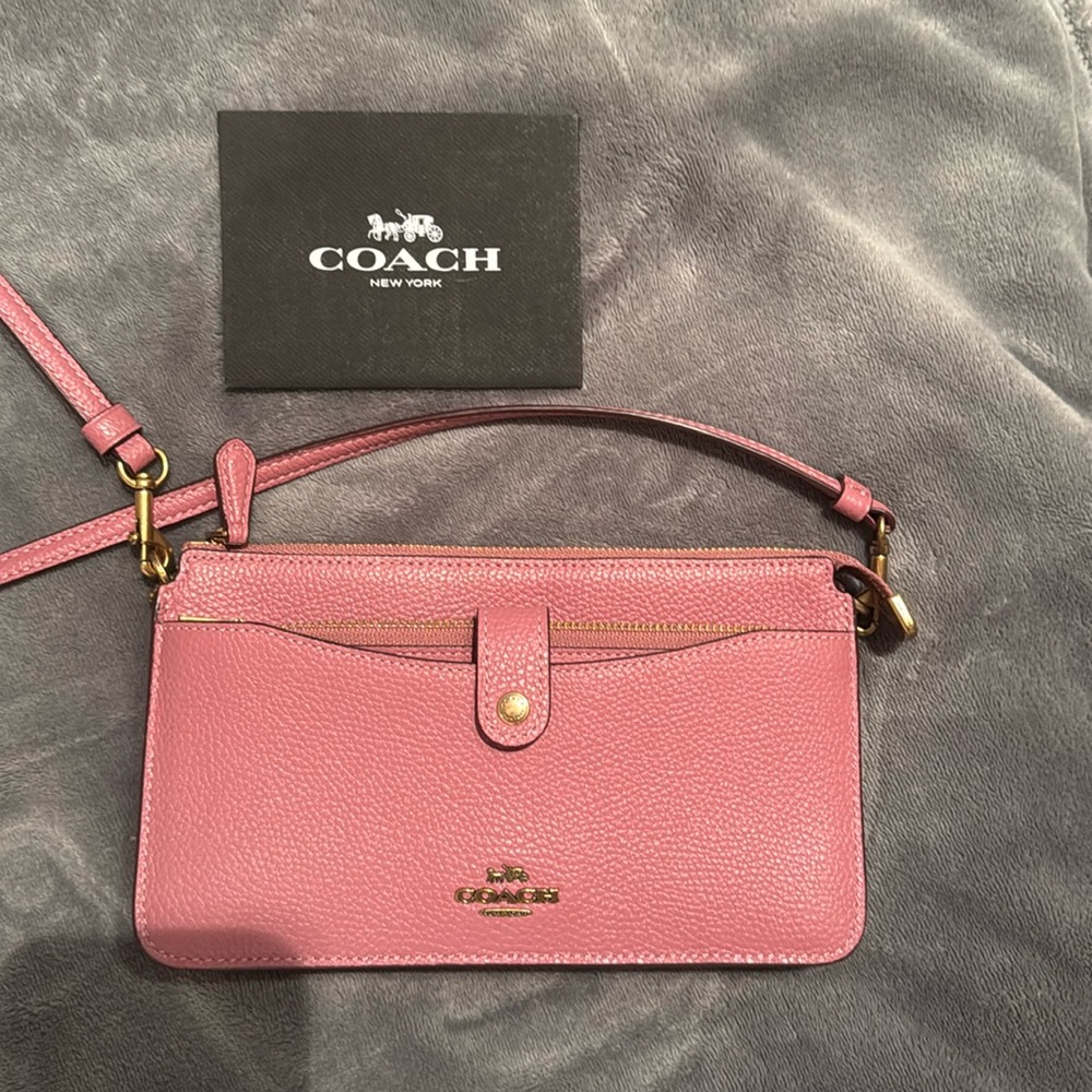 Pink Coach leather crossbody